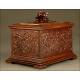 Antique Hand Carved Black Forest Wood Cigar Humidor.