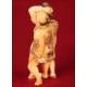 Antiguo Netsuke Erótico Japonés, Tallado a Mano en Marfil. Firmado