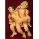 Antique Japanese Erotic Netsuke, Hand Carved in Ivory. Signed