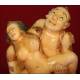 Antique Japanese Erotic Netsuke, Hand Carved in Ivory. Signed