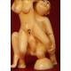 Antique Japanese Erotic Netsuke, Hand Carved Ivory. Signed