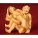 Antique Japanese Erotic Netsuke, Hand Carved Ivory. Signed