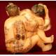 Antique Japanese Erotic Netsuke, Hand Carved Ivory. Signed
