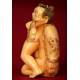 Antique Japanese Erotic Netsuke, Hand Carved Ivory. Signed