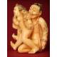 Antique Japanese Erotic Netsuke, Hand Carved Ivory. Signed