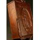 Antique XIX Century Solid Wood Hand Carved First Aid Kit.
