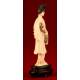 Chinese Female Ivory Figure. Mid XX Century. Hand Carved. Wooden Stand