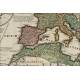 Antique Map of 1720 by C. Weigel showing the Historical Situation in the 5th Century. Germany