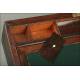 Elegant English Ship's Desk, 1900. Restored and with Original Key.