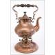 Beautiful Copper Teapot with Art Nouveau Decoration. Complete. Circa 1920-1940