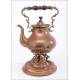 Beautiful Copper Teapot with Art Nouveau Decoration. Complete. Circa 1920-1940