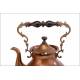 Beautiful Copper Teapot with Art Nouveau Decoration. Complete. Circa 1920-1940