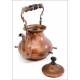 Beautiful Copper Teapot with Art Nouveau Decoration. Complete. Circa 1920-1940