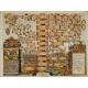 Engraving of the Family Tree of the Kings of France. Year 1608. Original Color