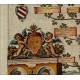 Grabado del Árbol Genealógico de los Reyes de Francia. Año 1608. Color Original