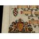 Engraving of the Family Tree of the Kings of France. Year 1608. Original Color