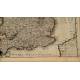 Magnificent Antique Engraving with Map of England and Ireland. Year 1665