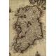 Magnífico Grabado Antiguo con el Mapa de Inglaterra e Irlanda. Año 1665