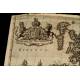 Magnificent Antique Engraving with Map of England and Ireland. Year 1665