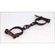 Authentic Antique Cast Iron Handcuffs with Key. Circa 1800