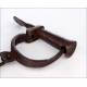 Authentic Antique Cast Iron Handcuffs with Key. Circa 1800