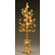 Pair of Candlesticks in Bronze, S. XIX