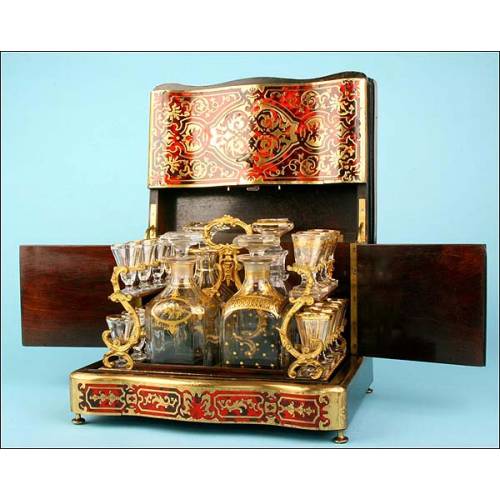 French liquor cabinet in boulle marquetry. XIX Century
