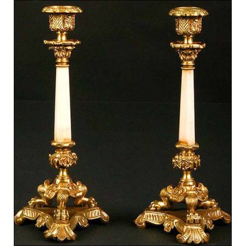 Pair of candlesticks. France. 1820