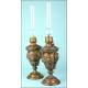 Precious set of antique oil lamps. S. XIX.