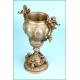 Vase or glass in silver plated bronze. Taps. 1900