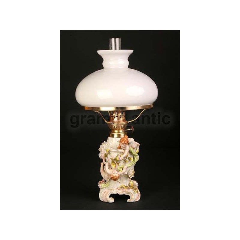 Amazing Porcelain Oil Lamp from 1900.