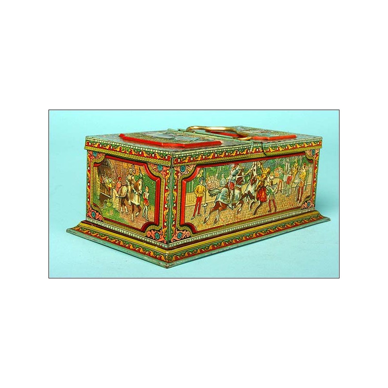 Impeccable Hutley & Palmers Ltd. metal cookie collection box, Mod. Mosaic.