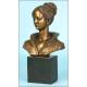 Bust of woman in bronze. Arnaldo Giannelli. Italy