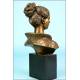 Bust of woman in bronze. Arnaldo Giannelli. Italy
