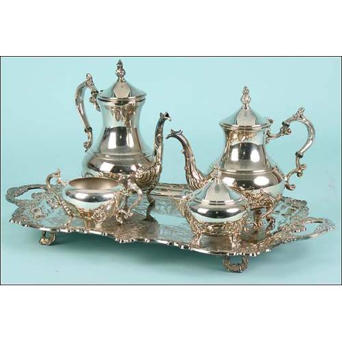 Spanish 'Valero' silver plated coffee set.