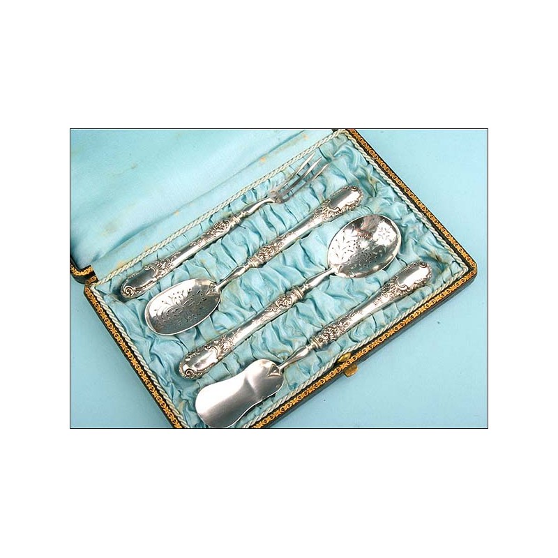 Antique Candy Serving Set. Silver. XIX CENTURY