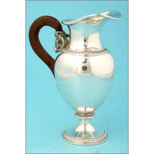 Decorative Solid Silver Milk Jug, Italy, 20th Century.