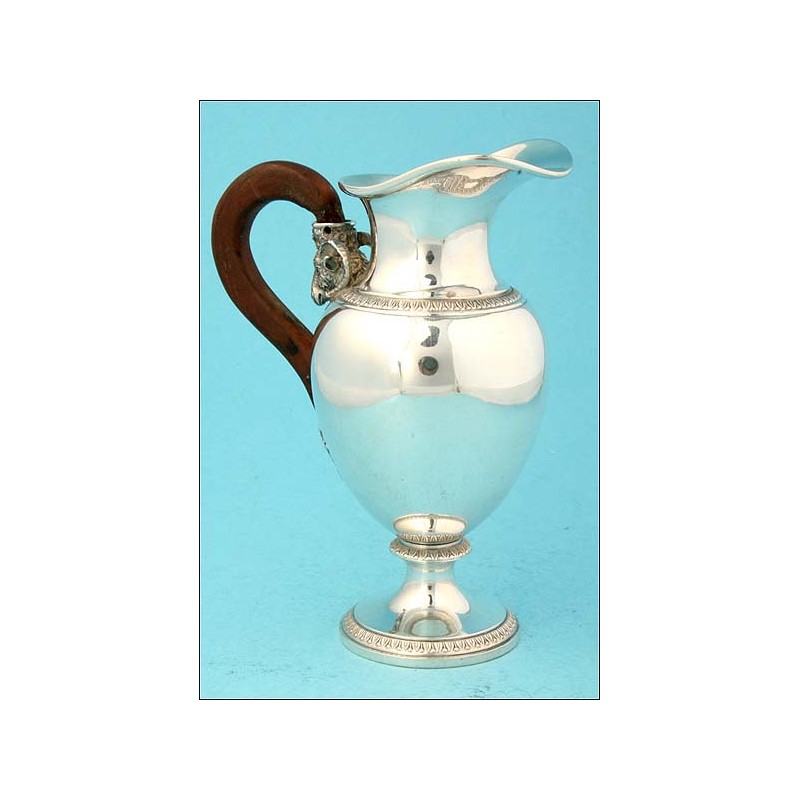 Decorative Solid Silver Milk Jug, Italy, 20th Century.