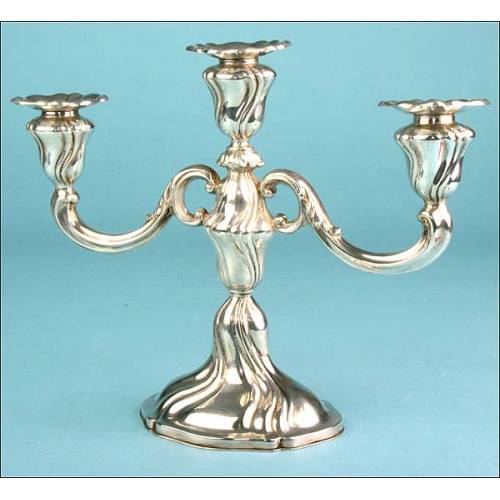 3-Light Candelabra in Solid Silver.