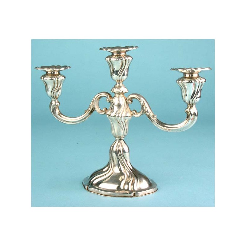 3-Light Candelabra in Solid Silver.