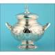 Large Solid Silver Sugar Bowl or Bombonera. XIX-XX Century