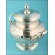 Large Solid Silver Sugar Bowl or Bombonera. XIX-XX Century