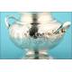 Large Solid Silver Sugar Bowl or Bombonera. XIX-XX Century