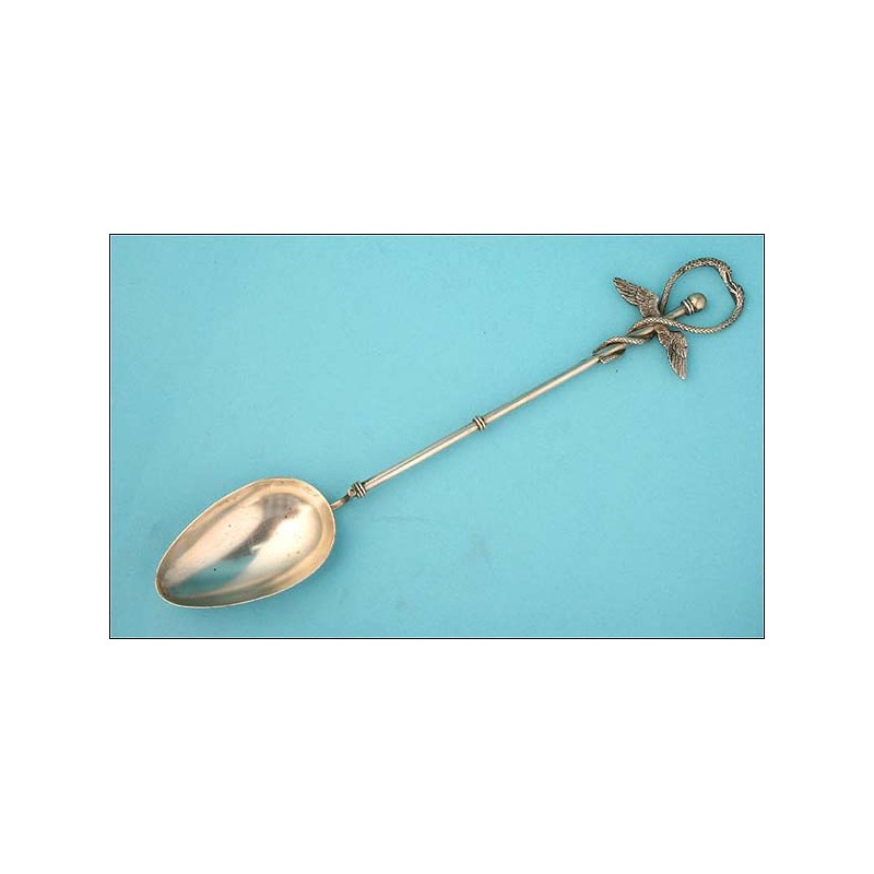 Measuring Spoon For Pharmacist In Solid Silver. Years 40.