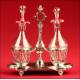 Elegantes Vinagreras Francesas con Decorativo Soporte en Plata Maciza. S.XIX.