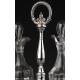 Decorative Blown Glass Vinaigrettes with Decorative Solid Silver Stand. 1830.