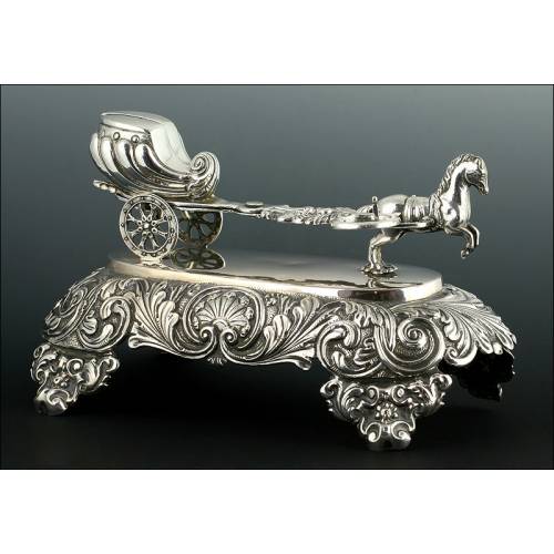 19th Century Spanish Silver candle snuffer. Beautifully carved and well preserved.