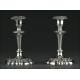 Beautiful Pair of Early 20th Century Silver Candlesticks. With Contrasts on the Base