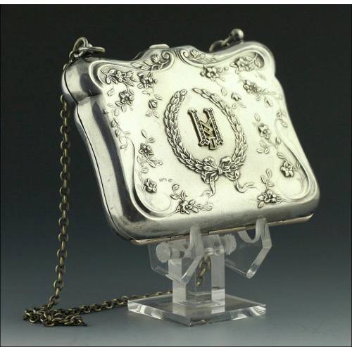 Russian Dance Bag. Late XIX Century. Solid Silver, with Gold and Diamonds.