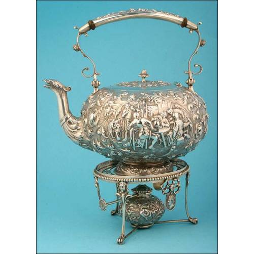 Incredible 19th Century Solid Silver Teapot.
